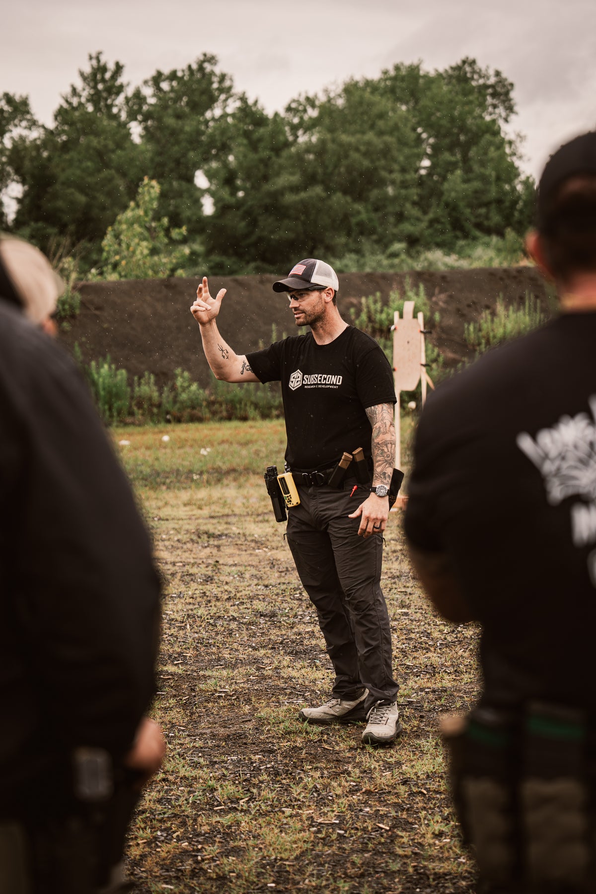 Subsecond founder Jeff wearing Match 1.5 belt with holster during training course